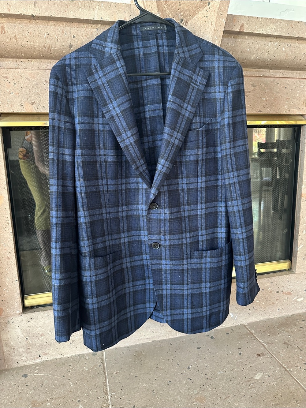 L.B.M. 1911 Limited edition, custom-made Blue Plaid Men's Blazer